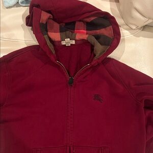 Burberry Burgundy Hooded Sweatshirt